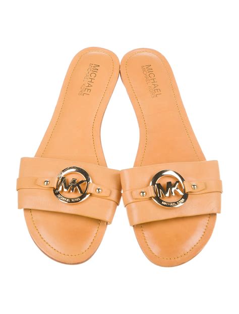 michael kors slippers alexis slide|Michael Kors leather slides.